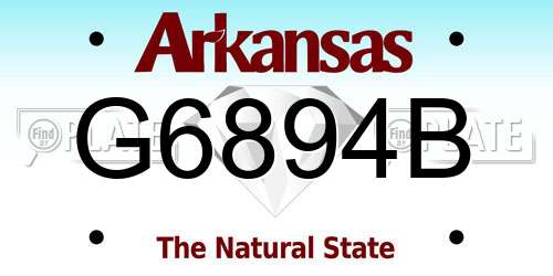 G6894B Arkansas License Plate