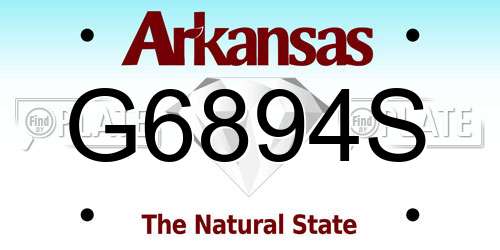 G6894S Arkansas License Plate
