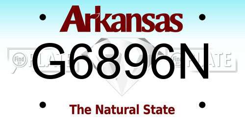 G6896N Arkansas License Plate