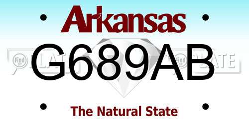 G689AB Arkansas License Plate