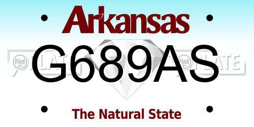 G689AS Arkansas License Plate