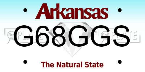 G68GGS Arkansas License Plate