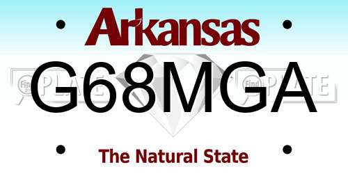 G68MGA Arkansas License Plate