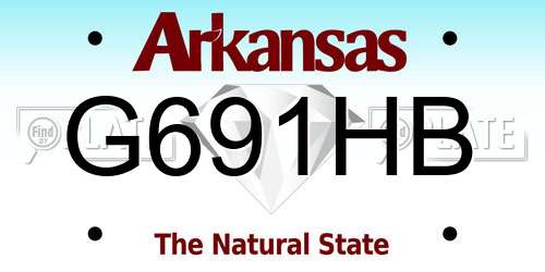 G691HB Arkansas License Plate