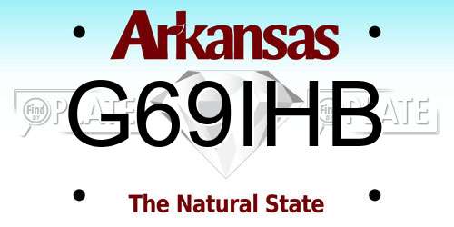 G69IHB Arkansas License Plate