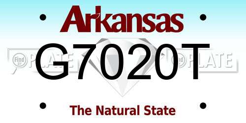 G7020T Arkansas License Plate