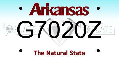 G7020Z Arkansas License Plate