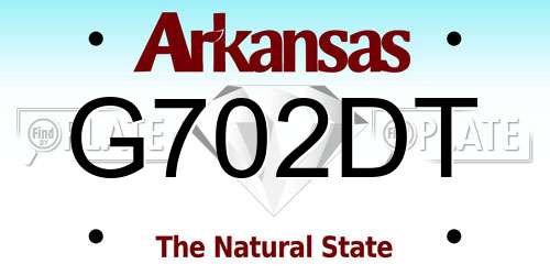G702DT Arkansas License Plate