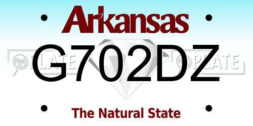 G702DZ Arkansas License Plate