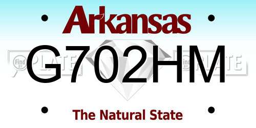 G702HM Arkansas License Plate