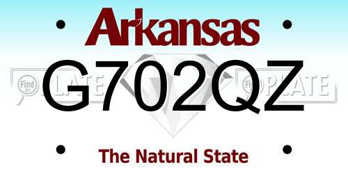 G702QZ Arkansas License Plate