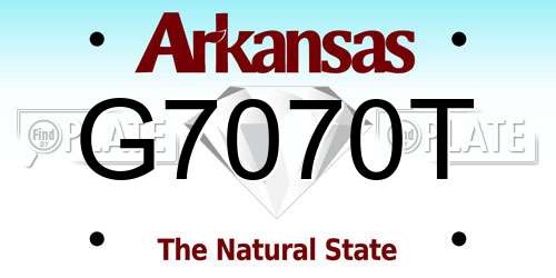 G7070T Arkansas License Plate