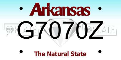 G7070Z Arkansas License Plate