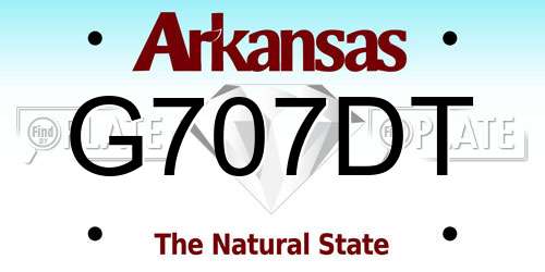 G707DT Arkansas License Plate