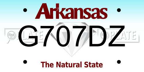 G707DZ Arkansas License Plate