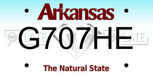 G707HE Arkansas License Plate
