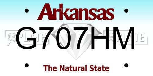 G707HM Arkansas License Plate