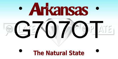 G707OT Arkansas License Plate