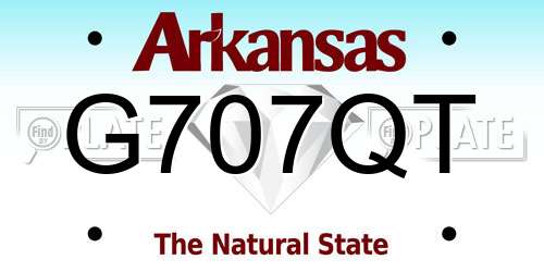 G707QT Arkansas License Plate