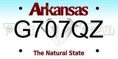 G707QZ Arkansas License Plate