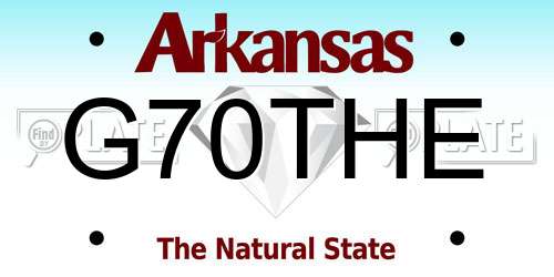 G70THE Arkansas License Plate