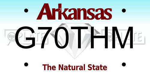 G70THM Arkansas License Plate