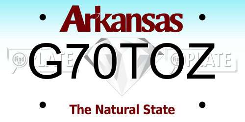G70TOZ Arkansas License Plate