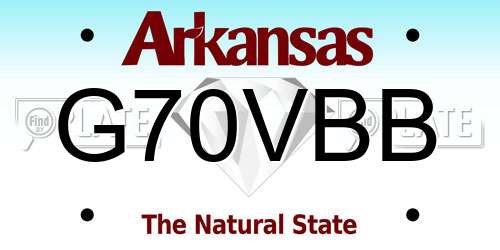 G70VBB Arkansas License Plate