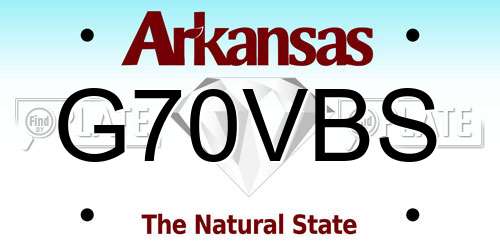 G70VBS Arkansas License Plate