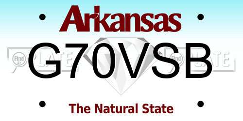 G70VSB Arkansas License Plate