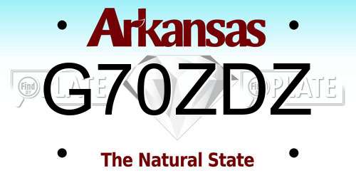 G70ZDZ Arkansas License Plate