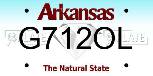 G712OL Arkansas License Plate