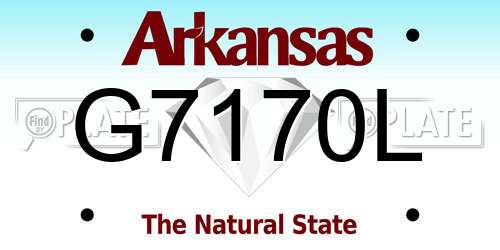G7170L Arkansas License Plate