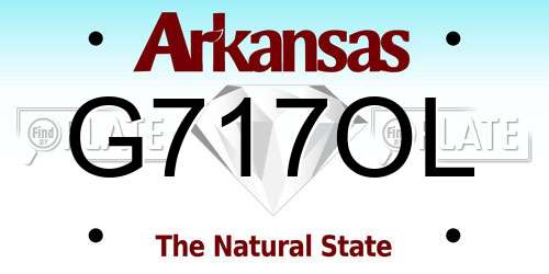 G717OL Arkansas License Plate
