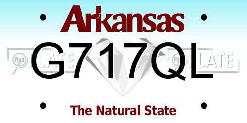G717QL Arkansas License Plate