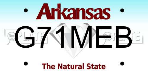 G71MEB Arkansas License Plate