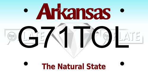 G71TOL Arkansas License Plate