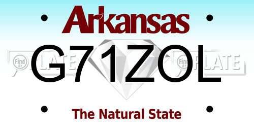 G71ZOL Arkansas License Plate
