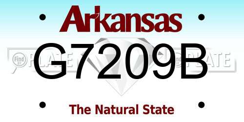 G7209B Arkansas License Plate