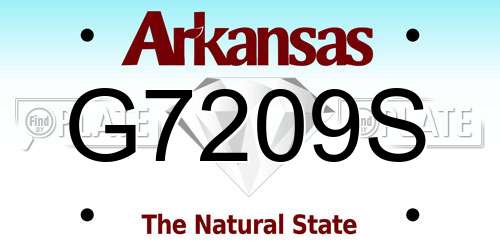 G7209S Arkansas License Plate