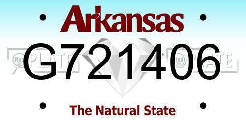 G721406 Arkansas License Plate
