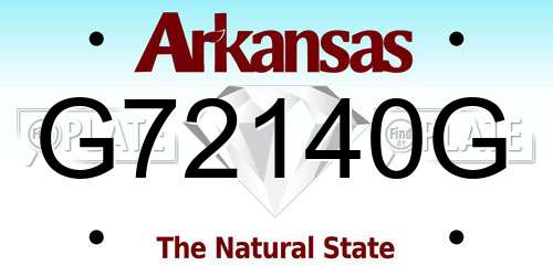 G72140G Arkansas License Plate