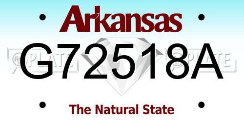 G72518A Arkansas License Plate