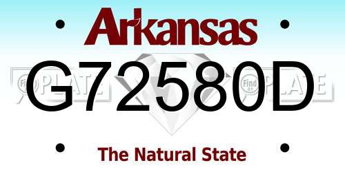 G72580D Arkansas License Plate