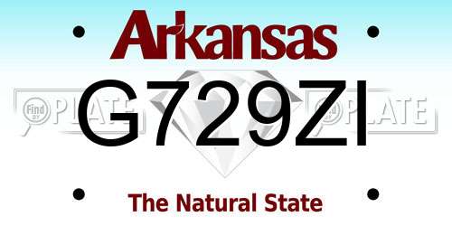 G729ZI Arkansas License Plate