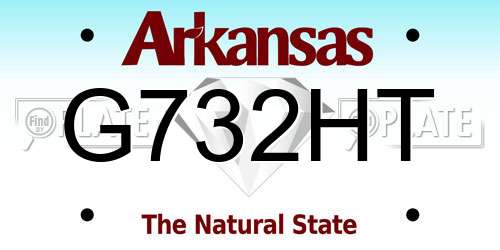G732HT Arkansas License Plate
