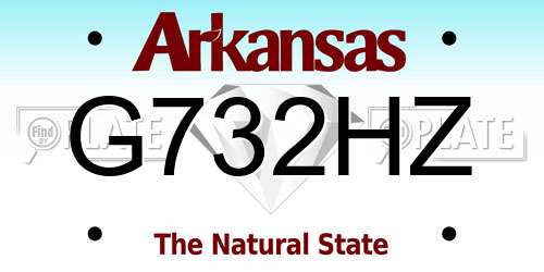G732HZ Arkansas License Plate