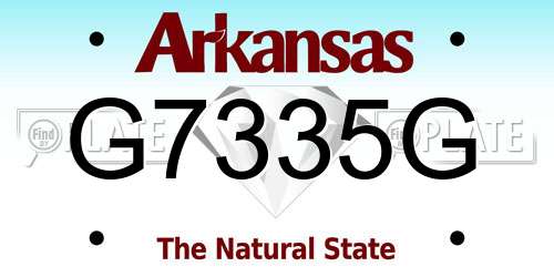 G7335G Arkansas License Plate