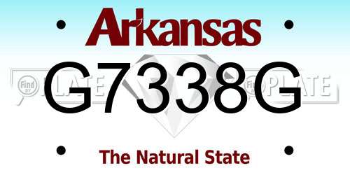 G7338G Arkansas License Plate