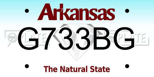 G733BG Arkansas License Plate